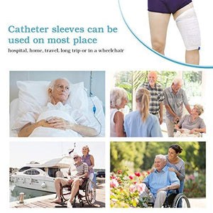 Catheter Leg Bag Holder 2 Count Fabric Catheter Sleeves Urine Leg Bag Holder - Urinary Drainage Bag Stay in Place Urine Bags for Legs Foley Catheter Bag Holder Strap for Men or Women Wheelchairs (XL)