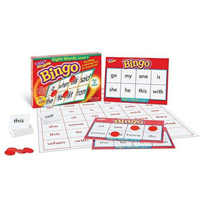 TREND ENTERPRISES: Sight Words Level 1 Bingo Game, Exciting Way for Everyone to Learn, Play 6 Different Ways, Great for Classrooms and At Home, 2 to 36 Players, For Ages 5 and Up
