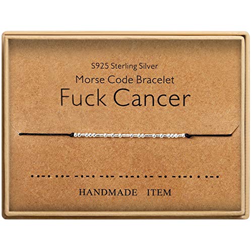Cancer Bracelets for Women, Morse Code Bracelet Sterling Silver