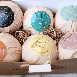 Bath Bombs Gift Set - 6 Relaxing Scents, USA Made Bath Bombs for Women & Men, Natural Bath Bombs for Kids Bath Bombs, Bath Bombs for Girls, Bathbomb Bath Sets for Women Gift Idea, Spa Gifts for Women