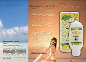 3rd Rock Sunblock (1 Pack) Natural Organic Zinc Sunscreen / SPF 35+ / UNSCENTED / Chemical Free Lotion with Moisturizer