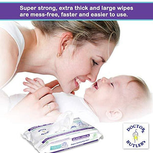 Doctor Butler's Organic Soothing Baby Wipes - with Chamomile and Essential Oils (1 Pack – 60 Wipes)