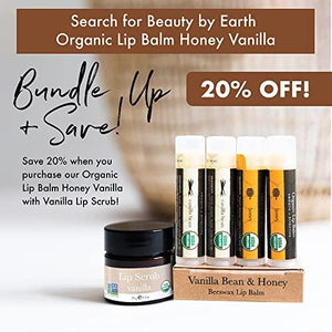 Organic Lip Scrub Vanilla - Lip Scrubs Exfoliator & Moisturizer, Lip Exfoliator Scrub, Sugar Lip Scrubs, Lip Sugar Scrub, Lip Care Products for Chapped Lips, Lip Scrubber, Lip Moisturizer for Dry Lips