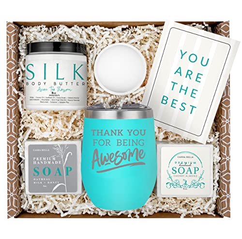 Christmas & Birthday Gifts for Women, Wine Tumbler Happy Birthday Gifts for  Her, Gifts for Mom, Relaxing Spa Gift Box, Gifts Basket Care Package, Gift