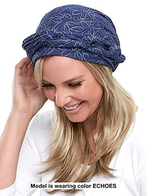 Bundle - 2 Items: The Softie Wrap Print by Jon Renau Headcovers (Item #1), Christy's Wigs Q & A Booklet (item #2) - Color: Dark Sky