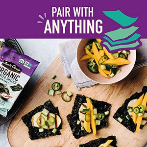 Annie Chun's - Crispy Organic Seaweed Snacks, Sesame Flavor, Vegan, Gluten Free, Dairy Free, Light & Airy, Hearty & Delicious Snack, 0.16oz (Pack of 12)