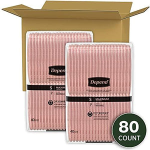 Depend Fit-Flex Adult Incontinence Underwear for Women, Disposable, Maximum Absorbency, Small, Blush, 80 Count