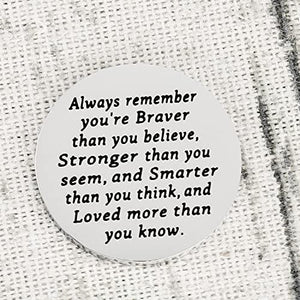 Ahaeth Pocket Hug Token Gifts for Women Men Teenagers Girls You are Stronger Than You Think Inspirational Jewelry Pocket Hug Encouragement Coin