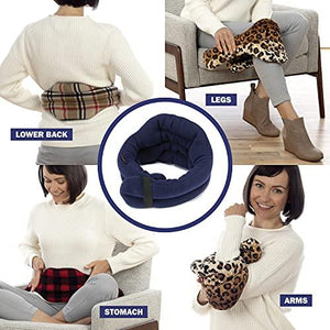 SunnyBay Pain Relief Microwavable Neck Wrap - Hands-Free Moist Heating Pad, Heated Neck Wrap & Pillow in One - Microwave Heating Pad for Neck & Shoulders (Cotton Blue)