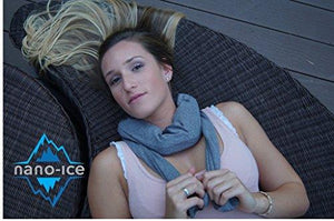 Nano-Ice Cooling Necklace + Scarf - Grey | Beat The Heat in Style! | Take Out of Freezer for Hours of Cooling Relief!
