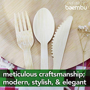 200 Piece Bamboo Cutlery Set 6.75
