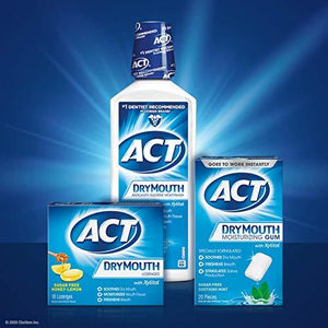 ACT Dry Mouth Lozenges With Xylitol, Sugar Free Honey-Lemon, 18 Count