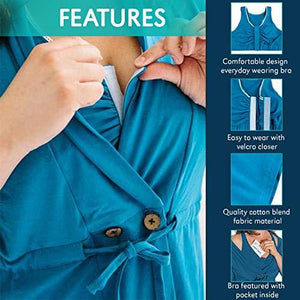 Recovery Robe for Breast Cancer/Surgery Recovery (Small, Blue)