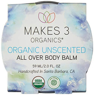 Makes 3 Organics All Over Body Balm, Unscented, 2 Fluid Ounce