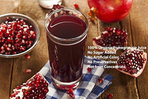 100% Pomegranate Juice - USDA Organic Certified - Glass Bottle (2 Pack)