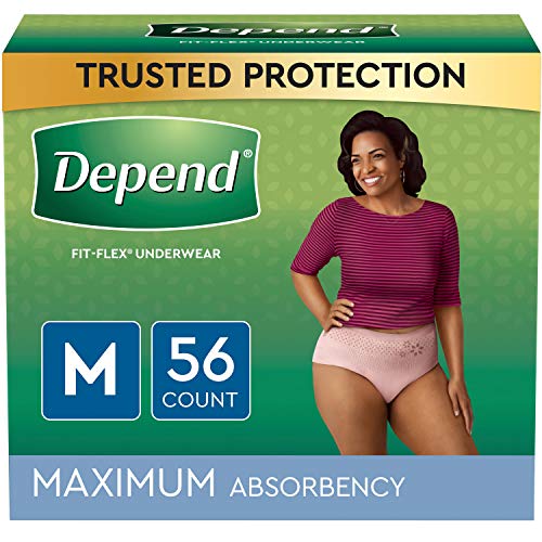  Depend Night Defense Adult Incontinence Underwear for Women,  Disposable, Overnight, Large, Blush, 56 Count (4 Packs of 14), Packaging  May Vary : Health & Household
