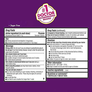 MiraLAX Laxative Powder for Gentle Constipation Relief, 10 Count Mix-In Packs + Mixing Stirrers