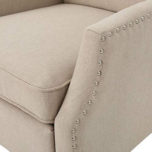 Westeros Traditional Wingback Fabric Recliner Chair (Wheat)