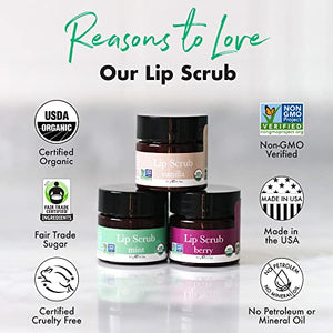 Lip Scrub Gift Set - Lip Scrubs Exfoliator & Moisturizer, Lip Exfoliator Scrub, Sugar Lip Scrubs, Lip Sugar Scrub, Lip Care Products for Chapped Lips, Lip Scrubber, Lip Moisturizer for Dry Lips