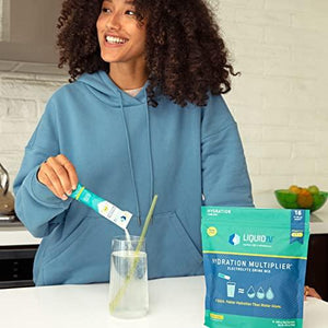 Liquid I.V. Hydration Multiplier - Lemon Lime - Hydration Powder Packets | Electrolyte Drink Mix | Easy Open Single-Serving Stick | Non-GMO | 16 Sticks