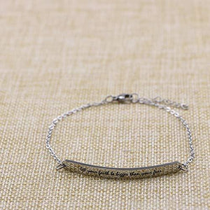 Encouragement Jewelry for Girls Inspirational Identification Bracelet Graduation Gift Engraved Let Your Faith Be Bigger than Your Fear