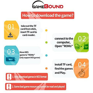 Gamebound 1550 Classic Retro 8-Bit Games 4K Stick Console Console,2 Wireless Controllers, save and load games