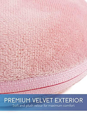 Zyllion Shiatsu Back and Neck Massager - Kneading Massage Pillow with Heat for Shoulders, Lower Back, Calf - Use at Home and Car - Pink (ZMA-13-PKV)