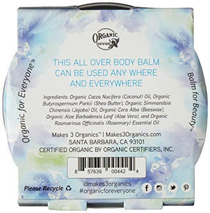 Makes 3 Organics All Over Body Balm, Unscented, 2 Fluid Ounce