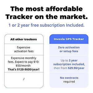 Invoxia Cellular GPS Tracker - Vehicle, Car, Motorcycle, Bike, Senior, Kid, Belongings - Up to 4 Month Battery Life - Free 2 Year Subscription - Built-in SIM - Real-time Anti-theft Alerts - 4G LTE-M