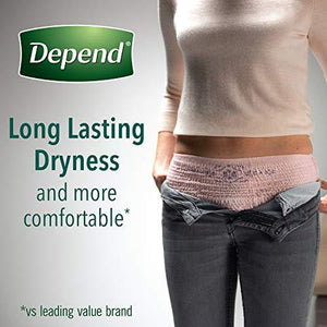 Depend FIT-FLEX Incontinence Underwear For Women, Disposable, Maximum Absorbency, Medium, Blush, 56 Count (2 Packs of 28) (Packaging May Vary)