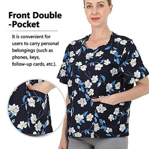 TOMMHANES AMISGUOER Shoulder Surgery Rehab Clothes Post Shoulder Surgery Shirts Short Sleeve Chemo Clothing Recovery Top Patient Shirt (KF01-XL)