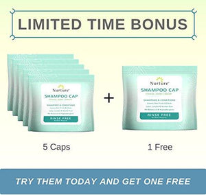 No Rinse Shampoo Cap by Nurture (6-Pack)