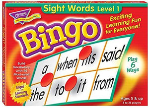 TREND ENTERPRISES: Sight Words Level 1 Bingo Game, Exciting Way for Everyone to Learn, Play 6 Different Ways, Great for Classrooms and At Home, 2 to 36 Players, For Ages 5 and Up