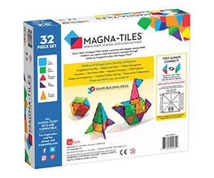 Magna-Tiles 32-Piece Clear Colors Set