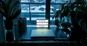 My Cinema Lightbox - The Mini Cinema Lightbox, LED Changeable Quote Sign To Create Personalized Messages, with 100 Letters, Numbers, & Symbols, USB or Battery Powered, A5 White