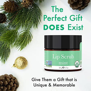 Organic Lip Scrub Mint - Lip Scrubs Exfoliator & Moisturizer, Lip Exfoliator Scrub, Sugar Lip Scrubs, Lip Sugar Scrub, Lip Care Products for Chapped Lips, Lip Scrubber, Lip Moisturizer for Dry Lips