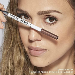 Honest Beauty Vibeliner Pencil Eyeliner Harmony (Bronze) | With Jojoba Oil, Meadowfoam Oil, & Macadamia Nut Oil | With built-in smudger, 0.038 Ounce