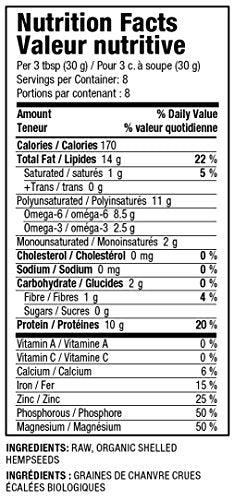 Nutiva Organic Raw Shelled Hemp Seed, 8 Oz 10g Protein and 12g Omegas per Serving