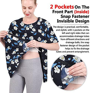 TOMMHANES AMISGUOER Shoulder Surgery Rehab Clothes Post Shoulder Surgery Shirts Short Sleeve Chemo Clothing Recovery Top Patient Shirt (KF01-XL)