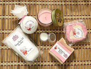 Handcrafted Bath Luxury Spa Gift Set - Natural Oils and Epsom Salt Bath Bombs, Organic Shea Butter Soap