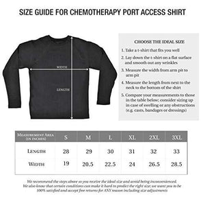 Inspired Comforts Chemo Port Access Shirts Full Sleeve Shirt w/Dual Zippers (XL - Black)