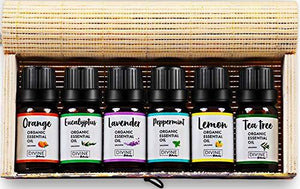 USDA Organic Essential Oils In Handmade Wooden Box