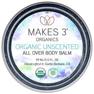 Makes 3 Organics All Over Body Balm, Unscented, 2 Fluid Ounce