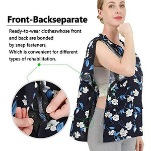 TOMMHANES AMISGUOER Shoulder Surgery Rehab Clothes Post Shoulder Surgery Shirts Short Sleeve Chemo Clothing Recovery Top Patient Shirt (KF01-XL)