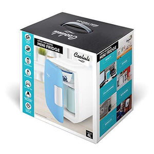 Cooluli Skin Care Mini Fridge for Bedroom - Car, Office Desk & Dorm Room - Portable 4L/6 Can Electric Plug In Cooler & Warmer for Food, Drinks, Beauty & Makeup - 12v AC/DC & Exclusive USB Option, Blue