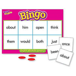 TREND ENTERPRISES: Sight Words Level 2 Bingo Game, Exciting Way for Everyone to Learn, Play 6 Different Ways, Great for Classrooms and At Home, 2 to 36 Players, For Ages 5 and Up