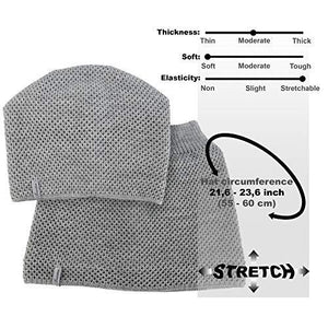 Braxton Hats and Scarf Set Women - Grey Knit Slouchy Plain Beanie Neck Warmer - Wool Fleece Cap Infinity Scarfs