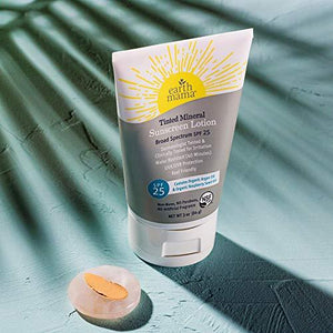 Earth Mama Tinted Mineral Sunscreen Lotion Set With Organic Argan Oil SPF 25 and SPF 40, 3-Ounces
