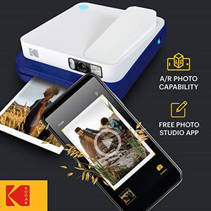 KODAK Smile Classic Digital Instant Camera for 3.5 x 4.25 Zink Photo Paper - Bluetooth, 16MP Pictures (Blue)