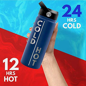 Amazing Items Personalized Water Bottle w/ Straw & Lid, 24 oz - Teal | Custom Stainless Steel Sports Water Bottle w/ Name and Text - Double-Wall, Vacuum Insulated - Rotating Handle